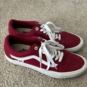Vans Men's Bold Red and White Sneakers